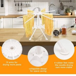 Collapsible Pasta Drying Rack, 10 Arms